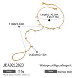 Trendy 18K Gold Multi-Zircon Toe Ankle Chain