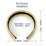 METALLIC RUCHED WAVE PU HEADBAND PALACE STYLE_CWAHA6318