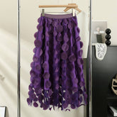 THREE DIMENSIONAL FLORAL TULLE MESH SKIRT_CWBLS0395