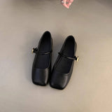 Vintage Square Toe Mary Jane Flats For Women