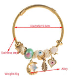 DIY STYLISH STAINLESS STEEL STAR MOON BRACELET_CWMM8579