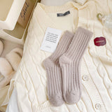 SOLID COLOR TWIST THICK WARM SOCKS_CWMS0879