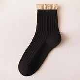 CUTE RUFFLE EDGE LACE MID CREW SOCKS FOR WOMENS_CWMS0141