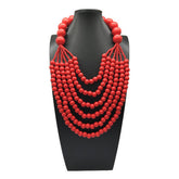 ETHNIC STYLE MULTI LAYER WOODEN BEADS NECKLACE_CWMM4979