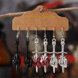 HALLOWEEN SWORD PIERCING HEART EARRINGS_CWAJE1975