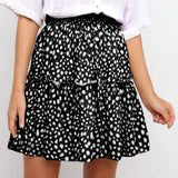 HIGH WAIST PRINTED SKIRT FLORAL SHORT SKIRT_CWAB4795