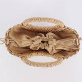 SOLID COLOR SEMI CIRCLE HANDMADE STRAW BAG_CWAB4696