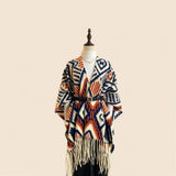 Thick Open-Side Shawl Women Winter Poncho_Cwocasl00094