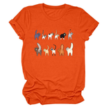 CUTE CAT GRAPHIC TEE 11 CATS TURN AROUND_CWTTS1495