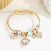 GOLD STAINLESS STEEL DIY HEART CHARM BRACELET_CWMM8503