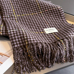 Houndstooth Pattern Winter Warm Cashmere Scarf_Cwasc03266