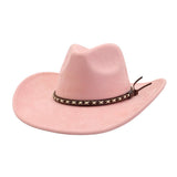 SOFT SUEDE WESTERN COWBOY FEDORA HAT ETHNIC STYLE_CWAH04401