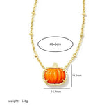 New Personalized Pumpkin Texture Necklace_Cwmm3792