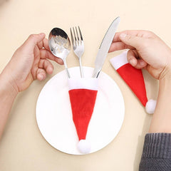 Cwmm9654_Christmas Mini Knife And Fork Set Wine Bottle Set