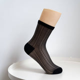 STRIPE MESH SOCKS FOR WOMEN MID TUBE TIDE SOCKS_CWMS054