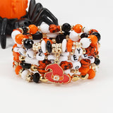 Halloween Pumpkin Ghost Beaded Bracelet_Cwaje05718