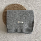 BASIC 100 WOOL SOLID KNIT SCARF SOFT WARM UNISEX_CWASC2288