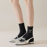 Women'S Embroidered Bow Crew Socks_Cwms0921