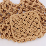 HOLLOW SOLID COLOR SIMPLE SHOULDER WOVEN BAG_CWAB4682