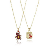 Christmas Snowman Christmas Tree Necklace Set