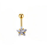 Titanium Star Zircon Belly Button Ring_Cwmm9456