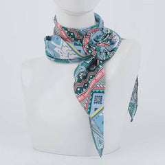 Leopard Rose Print Slim Scarf For Women_Cwasc03967