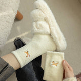 SOLID COLOR EMBROIDERED CARTOON THICK WARM SOCKS_CWMS0874