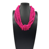 BOHEMIAN MULTI LAYER WOODEN BEAD KNOT NECKLACE_CWMM4735