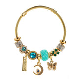 Trendy Moon Butterfly Stainless Steel Bracelet_Cwmm8593