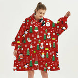 CHRISTMAS REINDEER FLANNEL HOODIE BLANKET GIFT_CWAHA6521