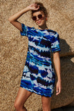 Tie Dye Gradient Round Neck Short-Sleeved Dress