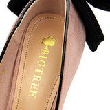 Women Suede Shallow Pointed Toe Bow High Heels
