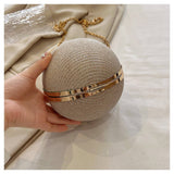 DIAMOND STUDDED SPHERICAL EVENING BAG CLUTCH _CWAB3247