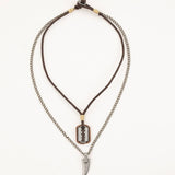 DESIGN DOUBLE LAYER VINTAGE WAX WIRE NECKLACE_CWMM4601