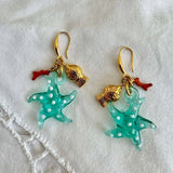 OCEAN SERIES STARFISH FISH SEAHORSE CORAL EARRINGS_CWAJE4996