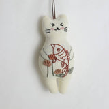 HAND EMBROIDERED LOTUS FISH CAT PLUSH CHARM_CWMM6004