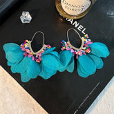 V-Shaped Beaded Tassel Earrings Bold Statement_Cwmm6161
