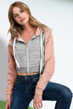 Women Color Matching Short Hoodie_Cwohol419