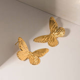BUTTERFLY GOLD VINTAGE HOLLOW EARRINGS_CWAJE1378