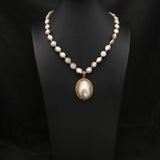 NATURAL FRESHWATER PEARL PETAL NECKLACE_CWAJE3824