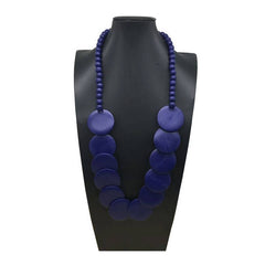 HANDMADE LARGE ROUND WOODEN BEAD LONG NECKLACE_CWMM4559