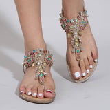 Woman Bohemian Style Gold Flat Sandal
