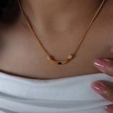RETRO GOLD TITANIUM STEEL NECKLACE_CWAJE1077