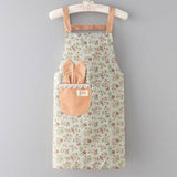 CUTE FLORAL CANVAS BIB APRONS WITH POCKETS_CWMM2049