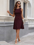 Stripe Round-Neck Sleeveless Color-Blocked Dress