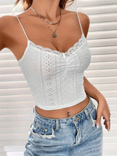 Solid-Color Perforated Jacquard Strappy Vest