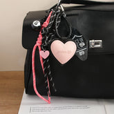 PINK PU HEART KEYCHAIN WITH NO 8 TAG CORD_CWMM7636