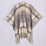 REVERSIBLE PLAID FAUX CASHMERE SCARF WINTER WRAP_CWASC0945