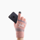 NEW JACQUARD DOUBLE LAYER DEER TOUCH SCREEN GLOVES_CWAG0239