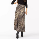 SATIN SKIRT SEXY LEOPARD PRINT MAXI SKIRT_CWAB4798